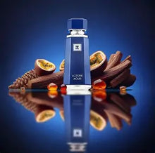 Load image into Gallery viewer, Azzure Aoud by French Avenue, a unisex fruity oud perfume inspired by tropical passion fruit and rich woody accords.