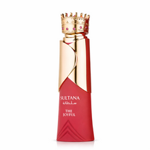 تحميل الصورة إلى عارض المعرض، Sultana The Joyful by French Avenue featuring pear, jasmine, rose, vanilla, and musk notes in an elegant perfume bottle.