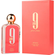 Load image into Gallery viewer, Perfume bottle and packaging of 9 AM Pour Femme by Afnan Eau de Parfum 100ml

