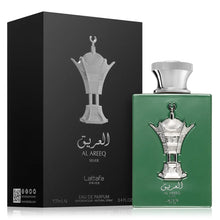 Load image into Gallery viewer, Perfume bottle and packaging of Al Areeq Silver by Lattafa
