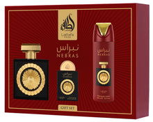 تحميل الصورة إلى عارض المعرض، Nebras 3 piece gift set by Lattafa with luxury packaging
